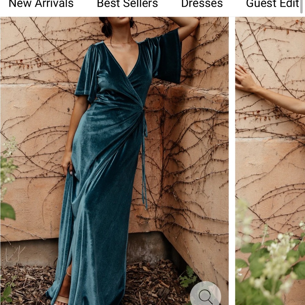 Baltic born velvet maxi dress in Persian blue. Worn once for bridesmaid dress.